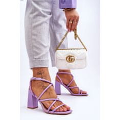 Klasické sandály na podpatku fialové velikost 41