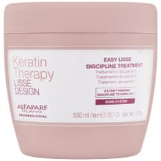 Alfaparf Milano Lisse Design Keratin Therapy Easy Lisse Discipline kondicionér, 500 ml, zajišťuje přirozenou pružnost vlasů