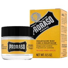 Proraso Wood & Spice Mustache Wax - dřevitě-kořeněný vosk na knír, 15ml, zajišťuje dokonalé tvarování kníru