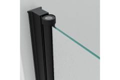 WellMall ALFA-V LINE Black 85 Grape Sprchové dveře jednokřídlé s pevnou stěnou v rovině (60+30)
