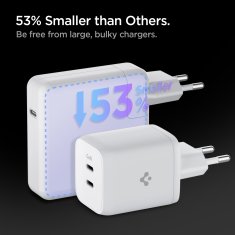 Spigen Spigen ArcStation Wall Charger PE2106, white (GaN / 2-Port / Total 65W / USB-C PD 65W / PPS 65W)