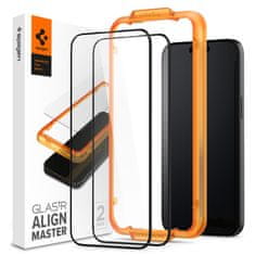 Spigen Spigen Glass tR AlignMaster 2 Pack, FC Black - iPhone 15 Plus