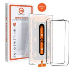 Mobile-origin Mobile Origin Orange Screen Guard iPhone 15 with easy applicator, 2 pack