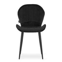 vyprodejpovleceni Černá sametová židle TERNI s černými nohami