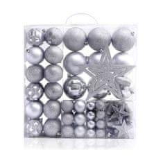 vyprodejpovleceni Sada vánočních ozdob STAR bílá/stříbrná, 100 ks