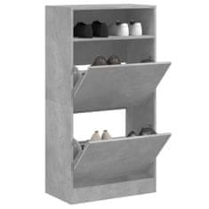 Greatstore Botník betonově šedý 60 x 34 x 116 cm kompozitní dřevo