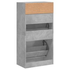 Greatstore Botník betonově šedý 60 x 34 x 116 cm kompozitní dřevo