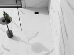 Mexen Stone+ obdélníková sprchová vanička 120 x 100, bílá, mřížka černá (44101012-B)