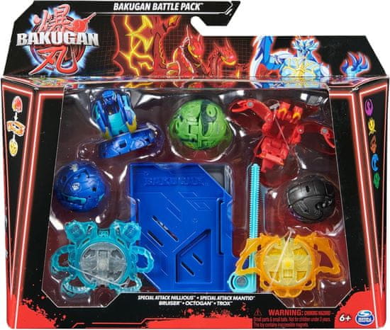 Spin Master BAKUGAN 5 BALENÍ SPECIÁLNÍ ÚTOK S6 MANTID & BRUISER& OCTOGAN & TROX