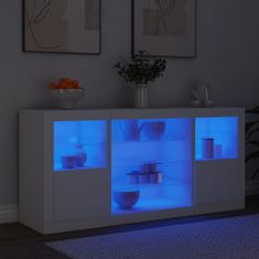 Vidaxl Příborník s LED osvětlením bílý 142,5 x 37 x 67 cm