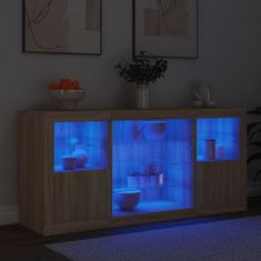 Vidaxl Příborník s LED osvětlením dub sonoma 142,5 x 37 x 67 cm