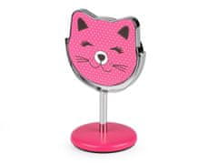 Kraftika 1ks pink kosmetické zrcátko stolní kočka, zrcátka zrcadla