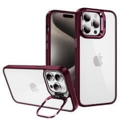 MobilPouzdra.cz Kryt Kickstand s krytkou objektivu pro Apple iPhone 12 Pro Max , barva vínová