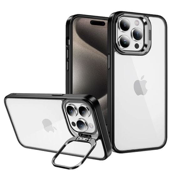 MobilPouzdra.cz Kryt Kickstand s krytkou objektivu pro Apple iPhone 15 Pro Max , barva černá