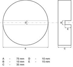 BGS technic Gumová podložka zvedáku 75x35 mm, nosnost 5t, modrá barva - BGS 72112