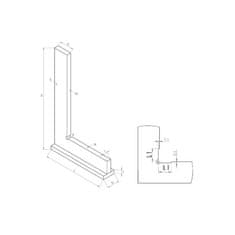 Kinex Zámečnický úhelník příložný, 1000x500 mm, PN - 25 5124 5 - KINEX 4025-1