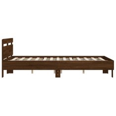 Petromila Rám postele s čelem hnědý dub 140 x 200 cm kompozitní dřevo