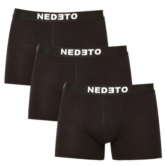 Nedeto 3PACK pánské boxerky černé (3NB001b)