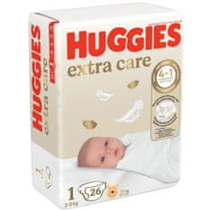 Huggies Extra care Pleny jednorázové 1 (2-5 kg) 26 ks