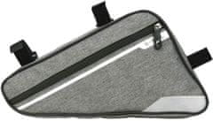 Camerazar Přední brašna na rám jízdního kola B-SOUL, šedá, voděodolný materiál, 35x29x18.5 cm