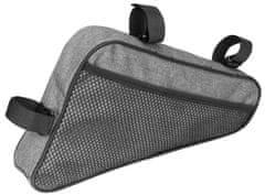 Camerazar Přední brašna na rám jízdního kola B-SOUL, šedá, voděodolný materiál, 35x29x18.5 cm