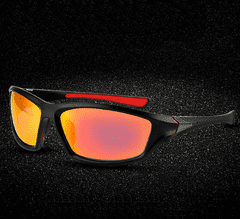 Camerazar Pánské polarizační sluneční brýle s oranžovými zrcadlovými skly, matný černý rám, UV-400 kat. 3 filtr