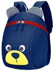 Camerazar Dětský batoh Medvídek pro předškoláky s ušima a šňůrkou na krk, polyester, 27x22x10 cm