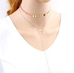 Camerazar Minimalistický Choker Náhrdelník, Bižuterní Kov, Délka 28 cm + 10 cm Prodloužení