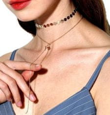 Camerazar Minimalistický Choker Náhrdelník, Bižuterní Kov, Délka 28 cm + 10 cm Prodloužení