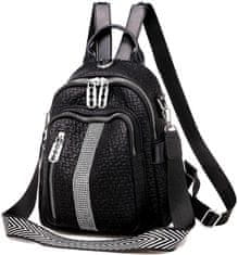 Camerazar Černý dámský batoh s hadí kůží, vodotěsný, 100% polyester, 28x24x14 cm
