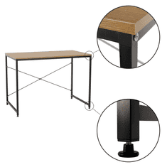 BPS-koupelny Psací stůl, dub / černá, 100x60 cm, MELLORA