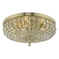 shumee Asmara 5 Light Flush Antique Brass Crystal stropní svítidlo