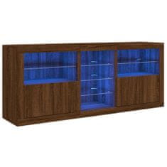 Vidaxl Příborník s LED osvětlením hnědý dub 181,5 x 37 x 67 cm