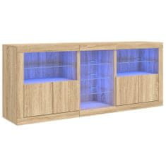 Vidaxl Příborník s LED osvětlením dub sonoma 181,5 x 37 x 67 cm