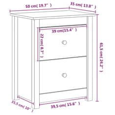 Vidaxl Noční stolky 2 ks černé 50 x 35 x 61,5 cm masivní borové dřevo