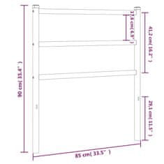 Vidaxl Kovové čelo postele bílé 80 cm