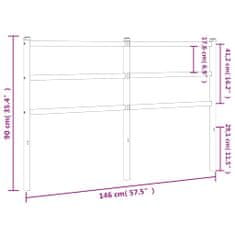 Vidaxl Kovové čelo postele bílé 140 cm