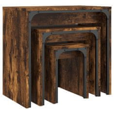 Greatstore Hnízdové konferenční stolky 3 ks kouřový dub kompozitní dřevo