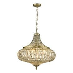 shumee Asmara 6 Light Pendant Antique Brass Crystal závěsná lampa