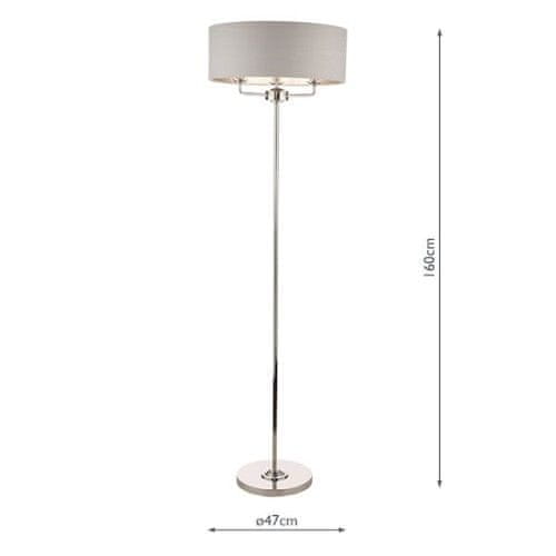 shumee Laura Ashley Sorrento 3l Stojací lampa Leštěný nikl se stříbrným odstínem