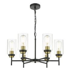 shumee Abel 6 Light Pendant Satin Black Glass Luster