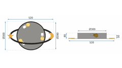 Toolight Lampa Plafon Moon APP 865-C Bílá