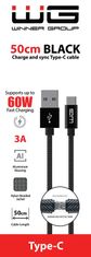 WG Datový kabel USB-A_type-C, 3 A, černý, 50 cm