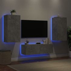 Greatstore 3dílná obývací stěna s LED osvětlením betonově šedá