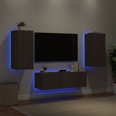 Greatstore 3dílná obývací stěna s LED osvětlením hnědý dub