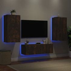 Greatstore 3dílná obývací stěna s LED osvětlením kouřový dub