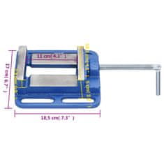 Vidaxl Svěrák pod sloupovou vrtačku modrý 100 mm litina