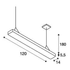 SLV VÝPRODEJ VZORKU BIG WHITE WORKLIGHT LED, závěsné svítidlo, 3000K, bílé, 3x16,2W 157851