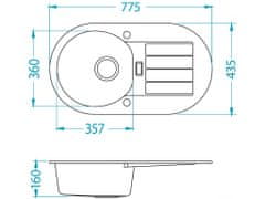 Alveus NIAGARA 40 G-11 bílá (780x435mm)+ pop- up sifon F