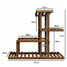 Velký Víceúrovňový Dřevěný Stojan Na Květiny Modernimuvu